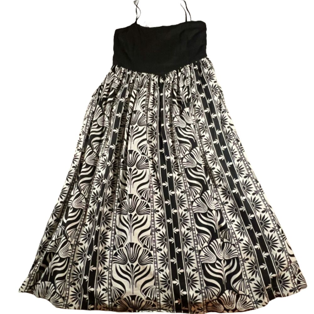 Nicole Miller New York Linen Blend Printed Maxi Dress size 6